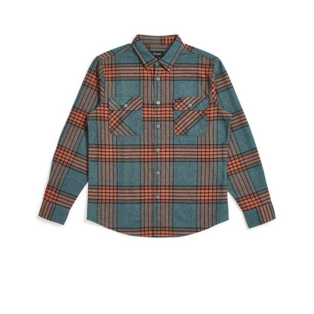 Brixton Bowery L/S Flannel Blue Haze Size XL NWT